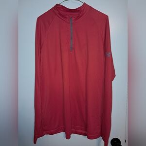 Mens Under Armour orange quarter zip heatgear loose pullover sweatshirt size XL